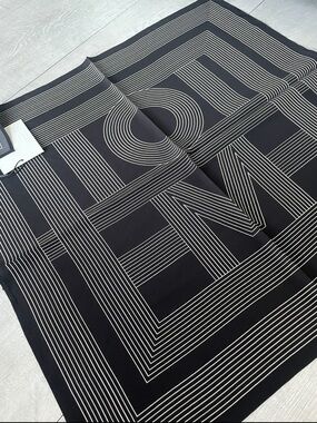 Black & White Geometric Silk Square Scarf Toteme